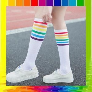Fun Rainbow Knee High Socks!